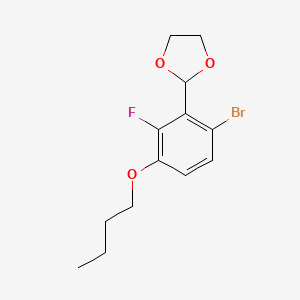 molecular formula C13H16BrFO3 B14766388 2-(6-Bromo-3-butoxy-2-fluorophenyl)-1,3-dioxolane 