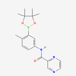 molecular formula C18H22BN3O3 B14766404 N-[4-methyl-3-(4,4,5,5-tetramethyl-1,3,2-dioxaborolan-2-yl)phenyl]pyrazine-2-carboxamide 