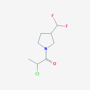 molecular formula C8H12ClF2NO B1476652 2-Chloro-1-(3-(difluoromethyl)pyrrolidin-1-yl)propan-1-one CAS No. 2098046-79-6