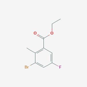 molecular formula C10H10BrFO2 B14766556 Ethyl 3-bromo-5-fluoro-2-methylbenzoate 