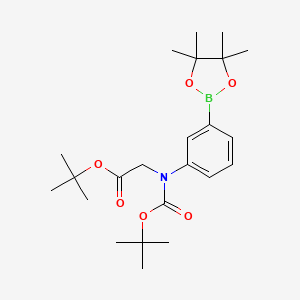 molecular formula C23H36BNO6 B14766564 tert-Butyl N-(tert-butoxycarbonyl)-N-(3-(4,4,5,5-tetramethyl-1,3,2-dioxaborolan-2-yl)phenyl)glycinate 