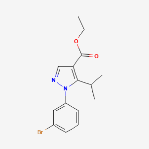 molecular formula C15H17BrN2O2 B14766598 Ethyl 1-(3-bromophenyl)-5-isopropyl-1H-pyrazole-4-carboxylate 