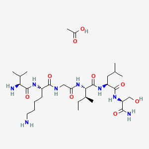 molecular formula C30H58N8O9 B14766616 VKGILS-NH2 Acetate 