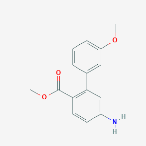 molecular formula C15H15NO3 B14766860 Methyl 5-amino-3'-methoxy-[1,1'-biphenyl]-2-carboxylate 