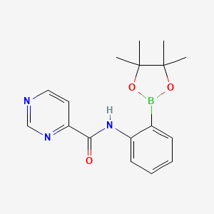 molecular formula C17H20BN3O3 B14766901 N-[2-(4,4,5,5-tetramethyl-1,3,2-dioxaborolan-2-yl)phenyl]pyrimidine-4-carboxamide 