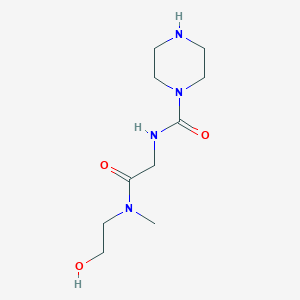 molecular formula C10H20N4O3 B14766902 N-(2-((2-hydroxyethyl)(methyl)amino)-2-oxoethyl)piperazine-1-carboxamide 