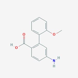 molecular formula C14H13NO3 B14767043 5-Amino-2'-methoxy-[1,1'-biphenyl]-2-carboxylic acid 