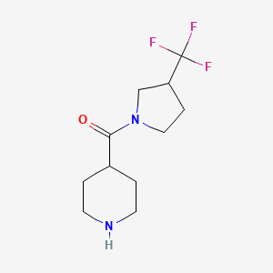 molecular formula C11H17F3N2O B1476725 Piperidin-4-yl(3-(trifluoromethyl)pyrrolidin-1-yl)methanone CAS No. 2097954-50-0