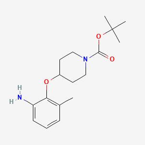 molecular formula C17H26N2O3 B14767269 tert-Butyl 4-(2-amino-6-methylphenoxy)piperidine-1-carboxylate 