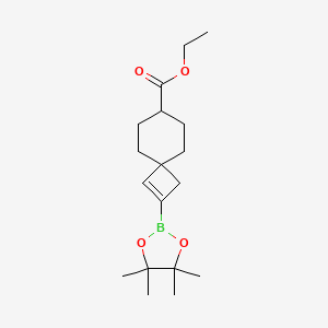 molecular formula C18H29BO4 B14767456 ethyl 2-(4,4,5,5-tetramethyl-1,3,2-dioxaborolan-2-yl)spiro[3.5]non-2-ene-7-carboxylate 