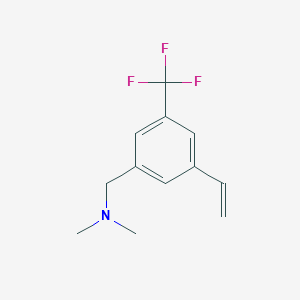 molecular formula C12H14F3N B14767461 N,N-dimethyl-1-(3-(trifluoromethyl)-5-vinylphenyl)methanamine 