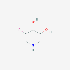 molecular formula C5H10FNO2 B14767576 3,4-Piperidinediol, 5-fluoro- 