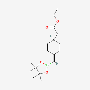 molecular formula C17H29BO4 B14767624 Ethyl 2-[4-[(4,4,5,5-tetramethyl-1,3,2-dioxaborolan-2-yl)methylidene]cyclohexyl]acetate 