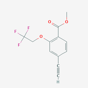 molecular formula C12H9F3O3 B14767684 Methyl 4-ethynyl-2-(2,2,2-trifluoroethoxy)benzoate 