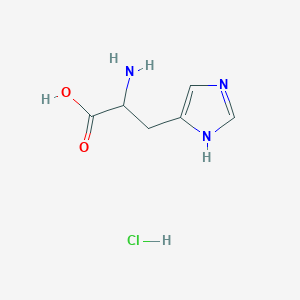 molecular formula C6H9N3O2.ClH<br>C6H10ClN3O2 B147678 Histidine Monohydrochloride CAS No. 645-35-2