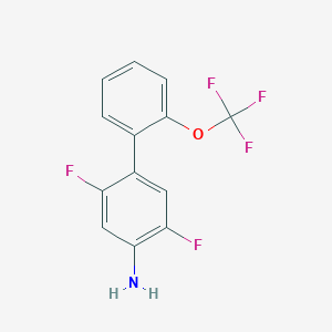 molecular formula C13H8F5NO B14767974 2,5-Difluoro-2'-(trifluoromethoxy)-[1,1'-biphenyl]-4-amine 