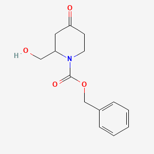 molecular formula C14H17NO4 B14768072 Benzyl 2-(hydroxymethyl)-4-oxopiperidine-1-carboxylate 