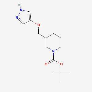 molecular formula C14H23N3O3 B14768223 tert-Butyl 3-(((1H-pyrazol-4-yl)oxy)methyl)piperidine-1-carboxylate 