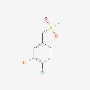 molecular formula C8H8BrClO2S B14768377 2-Bromo-1-chloro-4-((methylsulfonyl)methyl)benzene 