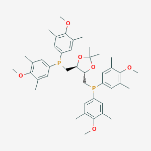 molecular formula C43H56O6P2 B147685 [(4S,5S)-5-[Bis(4-methoxy-3,5-dimethylphenyl)phosphanylmethyl]-2,2-dimethyl-1,3-dioxolan-4-yl]methyl-bis(4-methoxy-3,5-dimethylphenyl)phosphane CAS No. 127797-02-8