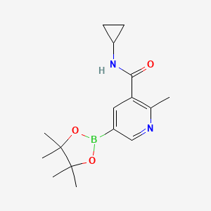 molecular formula C16H23BN2O3 B14768545 N-Cyclopropyl-2-methyl-5-(4,4,5,5-tetramethyl-1,3,2-dioxaborolan-2-yl)nicotinamide 