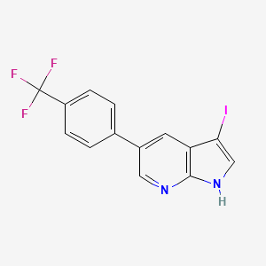 molecular formula C14H8F3IN2 B14768565 3-iodo-5-(4-(trifluoromethyl)phenyl)-1H-pyrrolo[2,3-b]pyridine 