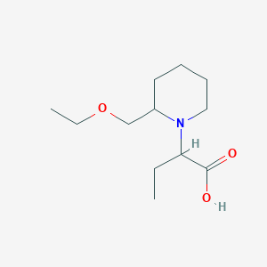 molecular formula C12H23NO3 B1476869 2-(2-(Ethoxymethyl)piperidin-1-yl)butanoic acid CAS No. 1995874-88-8