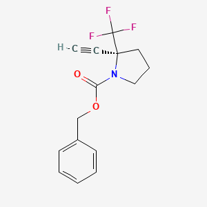 molecular formula C15H14F3NO2 B14768695 Benzyl (S)-2-ethynyl-2-(trifluoromethyl)pyrrolidine-1-carboxylate 