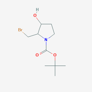 molecular formula C10H18BrNO3 B14768829 tert-Butyl (2S,3S)-2-(bromomethyl)-3-hydroxypyrrolidine-1-carboxylate 