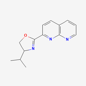 molecular formula C14H15N3O B14769137 2-(1,8-Naphthyridin-2-yl)-4-propan-2-yl-4,5-dihydro-1,3-oxazole 