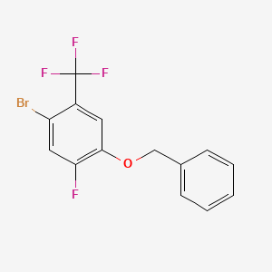 molecular formula C14H9BrF4O B14769305 1-(Benzyloxy)-4-bromo-2-fluoro-5-(trifluoromethyl)benzene 