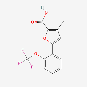 molecular formula C13H9F3O4 B14769385 3-Methyl-5-(2-(trifluoromethoxy)phenyl)furan-2-carboxylic acid 