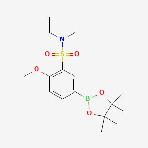 molecular formula C17H28BNO5S B14769434 N,N-Diethyl-2-methoxy-5-(4,4,5,5-tetramethyl-1,3,2-dioxaborolan-2-yl)benzenesulfonamide 