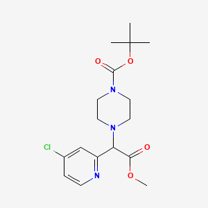 molecular formula C17H24ClN3O4 B14769646 Tert-butyl 4-[1-(4-chloropyridin-2-yl)-2-methoxy-2-oxoethyl]piperazine-1-carboxylate 