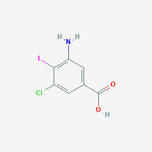 molecular formula C7H5ClINO2 B14769675 3-Amino-5-chloro-4-iodobenzoic acid 
