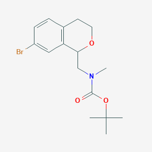 molecular formula C16H22BrNO3 B14769826 tert-Butyl ((7-bromoisochroman-1-yl)methyl)(methyl)carbamate 