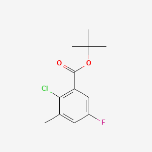 molecular formula C12H14ClFO2 B14769915 t-Butyl 2-chloro-5-fluoro-3-methylbenZoate 