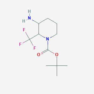 molecular formula C11H19F3N2O2 B14770078 tert-Butyl 3-amino-2-(trifluoromethyl)piperidine-1-carboxylate 
