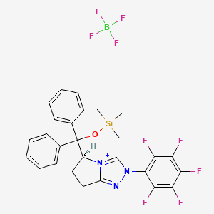 molecular formula C27H25BF9N3OSi B14770094 trimethyl-[[(5S)-2-(2,3,4,5,6-pentafluorophenyl)-6,7-dihydro-5H-pyrrolo[2,1-c][1,2,4]triazol-4-ium-5-yl]-diphenylmethoxy]silane;tetrafluoroborate 