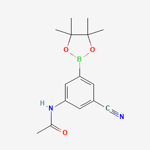 molecular formula C15H19BN2O3 B14770495 N-[3-cyano-5-(4,4,5,5-tetramethyl-1,3,2-dioxaborolan-2-yl)phenyl]acetamide 