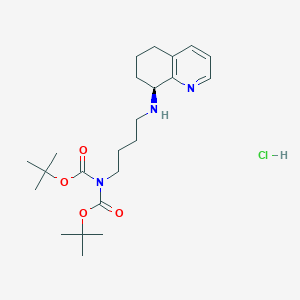 molecular formula C23H38ClN3O4 B14770848 tert-butyl N-[(2-methylpropan-2-yl)oxycarbonyl]-N-[4-[[(8S)-5,6,7,8-tetrahydroquinolin-8-yl]amino]butyl]carbamate;hydrochloride 