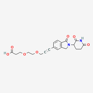 molecular formula C21H22N2O7 B14770883 Phthalimidinoglutarimide-5'-propargyl-O-PEG1-C2-acid 
