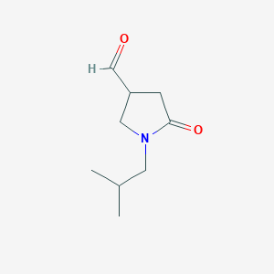 molecular formula C9H15NO2 B14770907 1-Isobutyl-5-oxopyrrolidine-3-carbaldehyde 