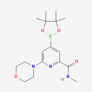 molecular formula C17H26BN3O4 B14770987 N-methyl-6-morpholin-4-yl-4-(4,4,5,5-tetramethyl-1,3,2-dioxaborolan-2-yl)pyridine-2-carboxamide 