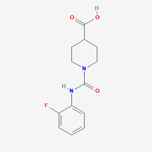 molecular formula C13H15FN2O3 B14771001 1-([(2-Fluorophenyl)amino]carbonyl)piperidine-4-carboxylic acid 