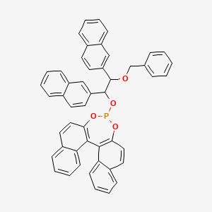 molecular formula C49H35O4P B14771045 13-(1,2-dinaphthalen-2-yl-2-phenylmethoxyethoxy)-12,14-dioxa-13-phosphapentacyclo[13.8.0.02,11.03,8.018,23]tricosa-1(15),2(11),3,5,7,9,16,18,20,22-decaene 