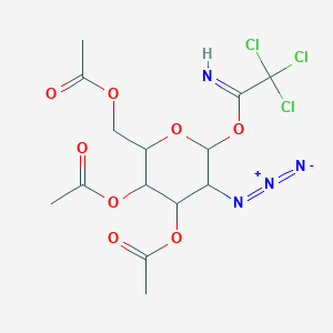 molecular formula C14H17Cl3N4O8 B14771063 alpha-D-Glucopyranose,2-azido-2-deoxy-,3,4,6-triacetate1-(2,2,2-trichloroethanimidate) 