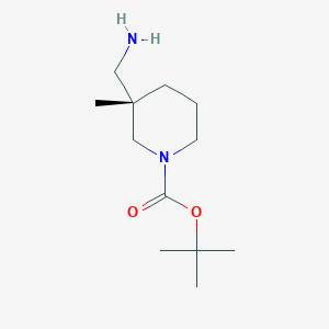 molecular formula C12H24N2O2 B14771069 tert-Butyl (S)-3-(aminomethyl)-3-methylpiperidine-1-carboxylate 