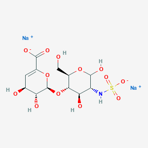 molecular formula C12H17NNa2O13S B147712 disodium;(2R,3R,4S)-2-[(2R,3S,4R,5R)-4,6-dihydroxy-2-(hydroxymethyl)-5-(sulfonatoamino)oxan-3-yl]oxy-3,4-dihydroxy-3,4-dihydro-2H-pyran-6-carboxylate CAS No. 136098-08-3