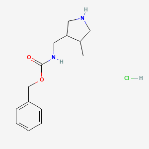 molecular formula C14H21ClN2O2 B14771262 benzyl N-[(4-methylpyrrolidin-3-yl)methyl]carbamate;hydrochloride 